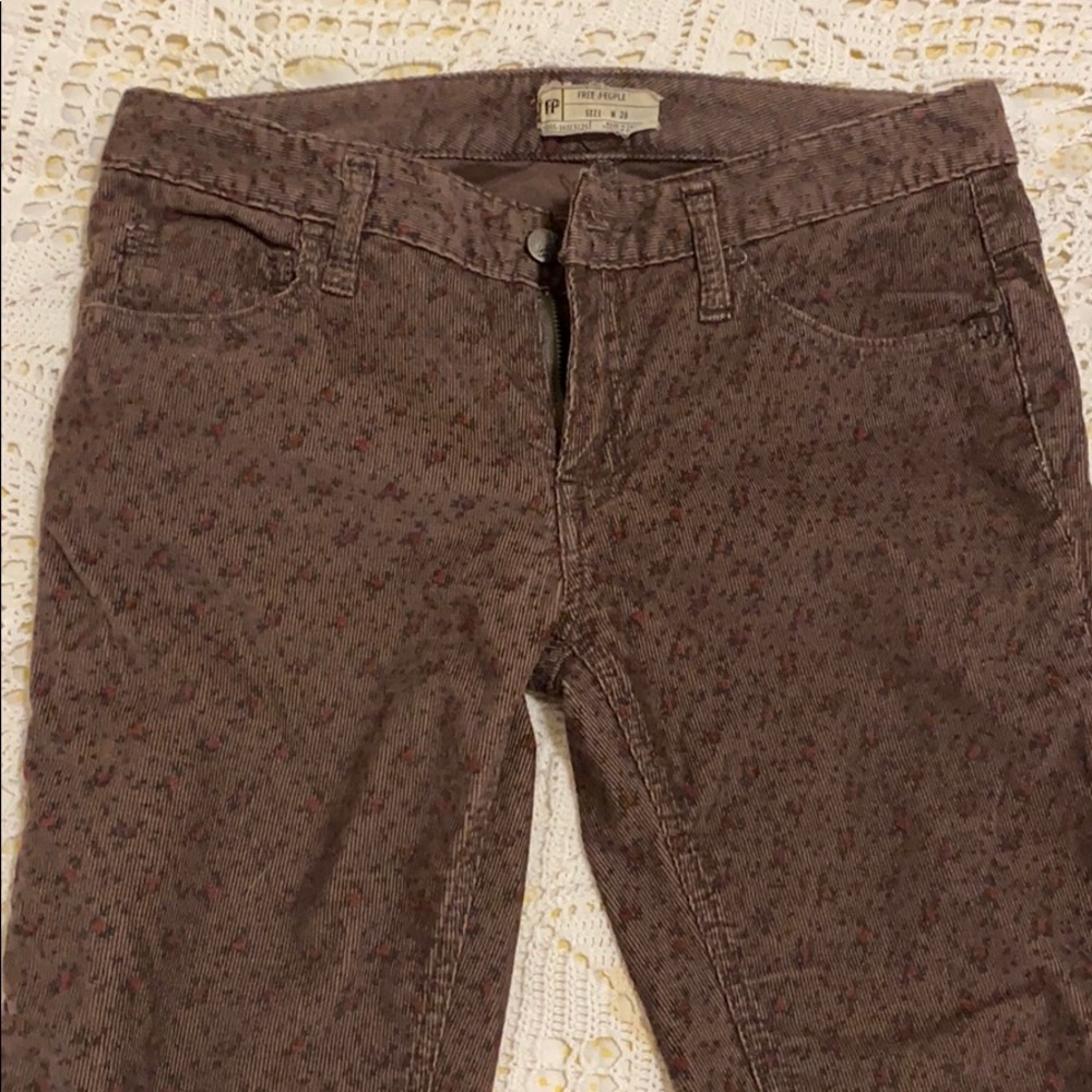 Free People Ditsy Floral Print Cord Pants